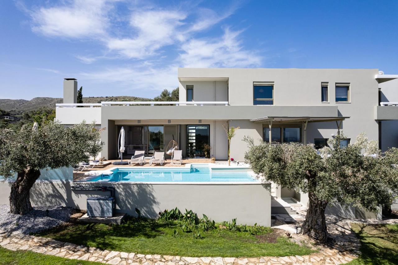 Rizes Villa With Jacuzzi & Heated Pool Agia Triada Eksteriør bilde