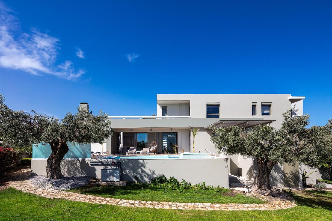 Rizes Villa With Jacuzzi & Heated Pool Agia Triada Eksteriør bilde