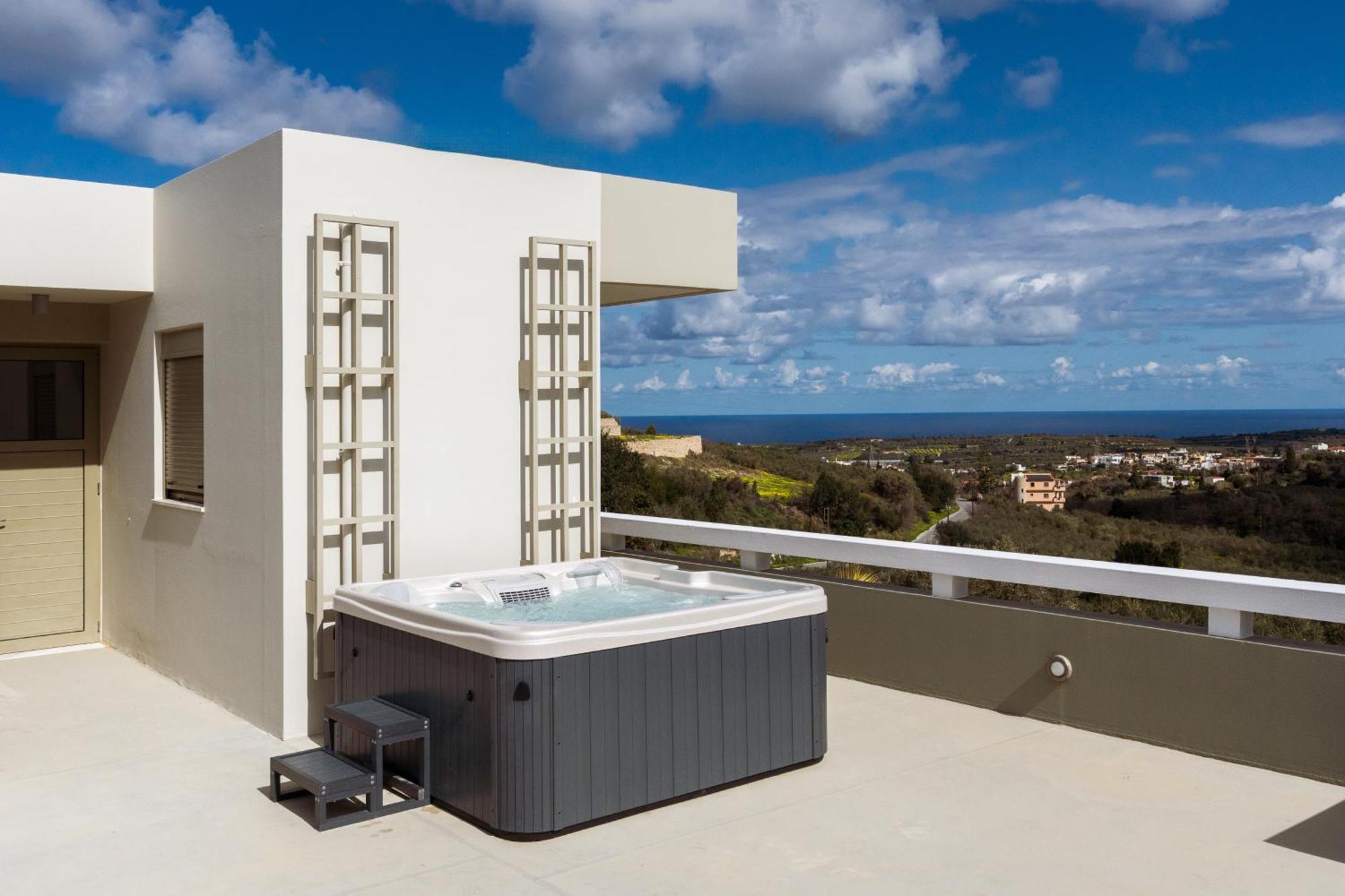 Rizes Villa With Jacuzzi & Heated Pool Agia Triada Eksteriør bilde
